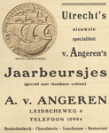 716440 Advertentie van A. van Angeren, Banketbakkerij, Leidscheweg 4 te Utrecht, voor 'Utrecht's nieuwste specialiteit ...
